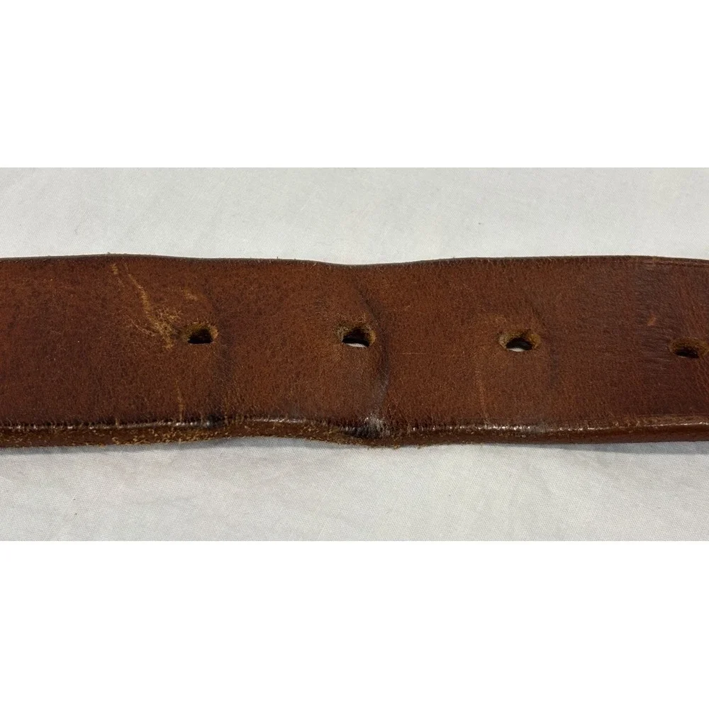 Ermenegildo Zegna Sport Leather Belt Men's 38 Brown Casual Made In Italy READ